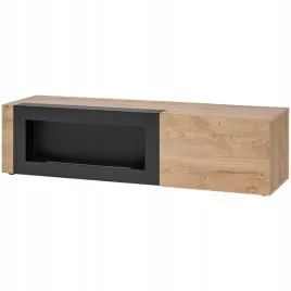 szafka-rtv-aron-z-biokominkiem-or-nowoczesna-ordab-czarny-ryflowany-or160-cm
