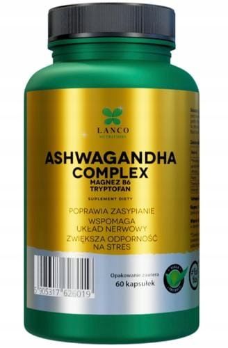 ﻿LANCO NUTRITIONS Ashwagandha Complex 60 kapsułek STRES SEN KONCENTRACJA