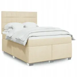 vidaxl-lozko-kontynentalne-z-materacem-kremowe-tkanina-140x190-cm