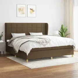 vidaxl-lozko-kontynentalne-z-materacem-brazowe-tkanina-200x200-cm