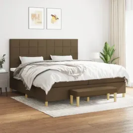 vidaxl-lozko-kontynentalne-z-materacem-brazowe-tkanina-200x200-cm