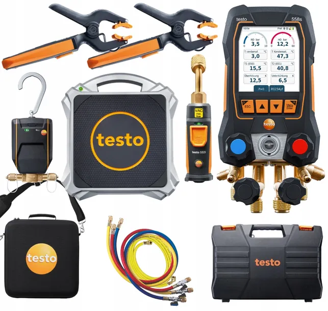 Zestaw do pomp ciepła Testo 558s + waga 560i + węże do czynnika