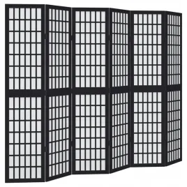 parawan-pokojowy-6-panelowy-czarny-lite-drewno