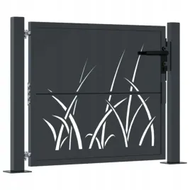 furtka-ogrodowa-antracytowa-105x105-cm-stal-motyw-trawy