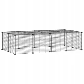 klatka-dla-zwierzat-z-bramka-20-paneli-czarna-35x35-cm-stal