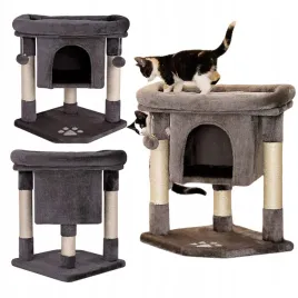 drapak-dla-kota-legowisko-domek-60-cm-ciemnoszary
