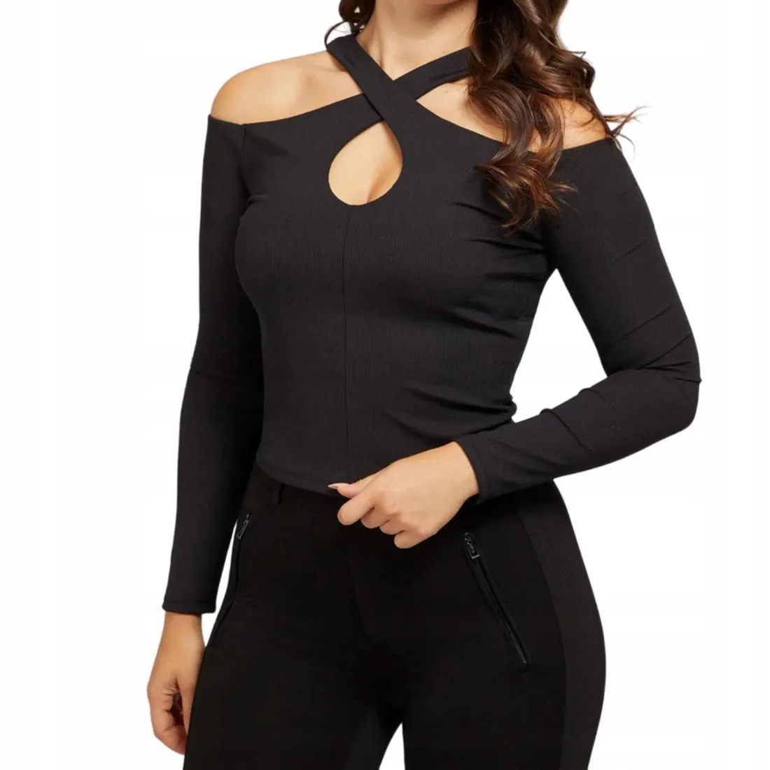 bluza-damski-dekolt-guess-rozmiar-m-stan-nowy