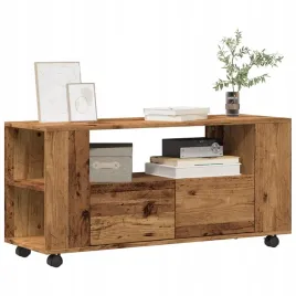 vidaxl-szafka-pod-tv-z-kolkami-stare-drewno-material-drewnopochodny