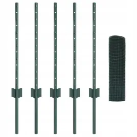vidaxl-zestaw-paneli-ogrodzeniowych-rustykalnych-zestaw-2-zielony-metal