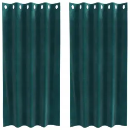 zaslony-blackout-z-oczkami-2-szt-w-ciemnozielonym-welurze