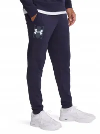 spodnie-meskie-under-armour-1390144-410-dresowe-granat-joggery-bawelna-xl