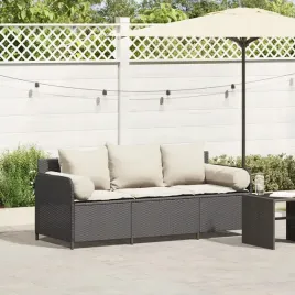 vidaxl-sofa-ogrodowa-z-poduszkami-3-osobowa-czarna-polirattan