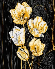 malowanie-po-numerach-zlota-farba-zlote-platki