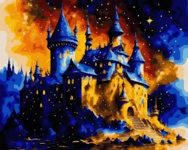 malowanie-po-numerach-zlota-farba-zamek