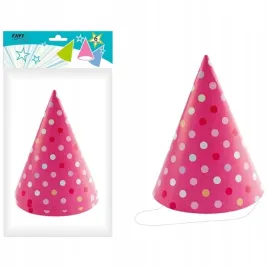 lgp-czapeczki-papierowe-urodziny-pink-dots-6-szt
