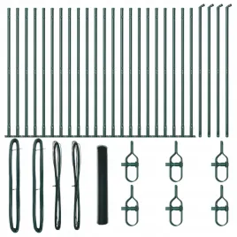 vidaxl-ogrodzenie-heksagonalne-zielone-12x50-m-stal-slupki-ogrodzeniowe-v