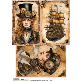 papier-ryzowy-a4-scraplove-steampunk-travel-journal-2-statek-kobieta