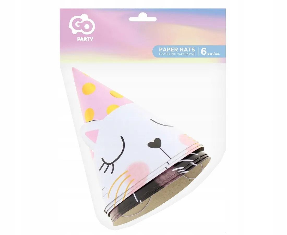 czapeczki-papierowe-kotek-6-sztuk-srednica-15cm-godan