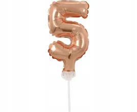 balon-foliowy-na-patyczku-13cm-godan-cyfra-5-rozowo-zloty