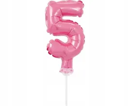 balon-foliowy-na-patyczku-13cm-godan-cyfra-5-rozowy
