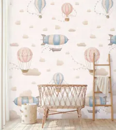 mural-fototapeta-latajace-balony-statki-powietrzne-na-flizelinie