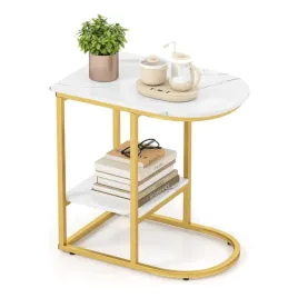 stolik-boczny-z-imitacja-marmuru-stolik-kawowy-z-polka-bialy