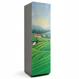 fototapeta-okleina-samoprzylepna-na-lodowke-sloneczny-krajobraz-wiejski