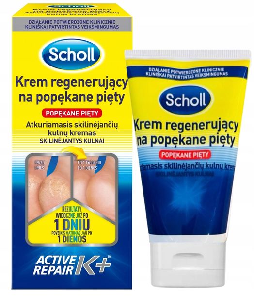 ﻿SCHOLL KREM REGENERUJĄCY NA POPĘKANE PIĘTY Z KERATYNĄ ACTIVE REPAIR K+