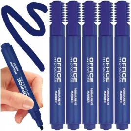 marker-permanentny-office-products-niebieski-pisak-wodoodporny-5-szt