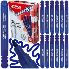 marker-permanentny-office-products-niebieski-wodoodporny-okragly-12-szt