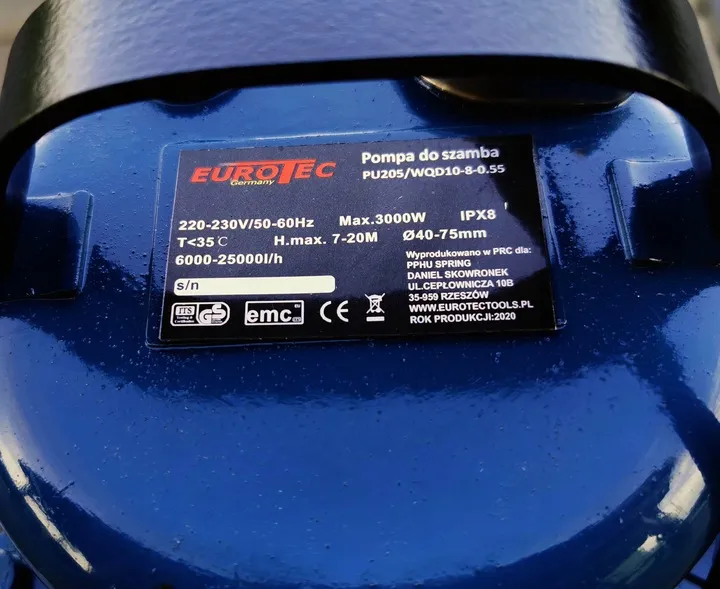 pompa-do-szamba-i-brudnej-wody-szlamowa-eurotec-stan-nowy