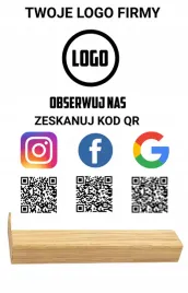 tabliczka-qr-stojaca-stand-social-media-dla-firm-wlasne-logo-3-kody-qr