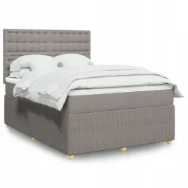 vidaxl-lozko-kontynentalne-z-materacem-taupe-tkanina-160x200-cm