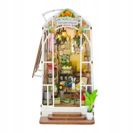 miniaturowy-domek-book-nook-3d-biala-oranzeria-ogrod-kwiaty-slonce