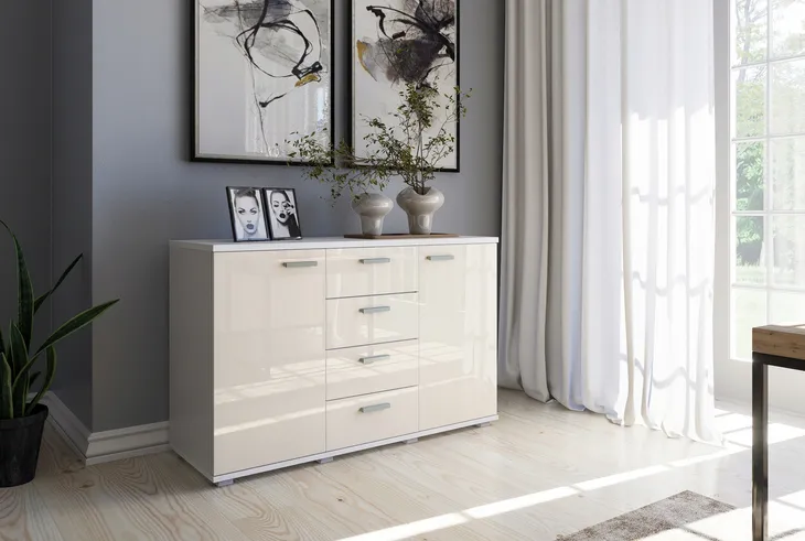 komoda-r2-120cm-polysk-stan-nowy-kolor-frontow-bialy