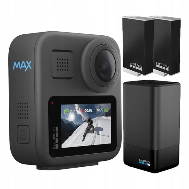 ﻿Kamera GoPro MAX360 5,3K + Podwójna ładowarka + 2x Akumulator Enduro
