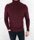 bordowy-sweter-golf-meski-basic-3534