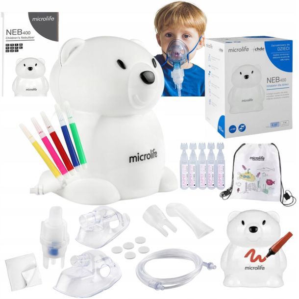 ﻿MICROLIFE INHALATOR NEBULIZATOR NEB 400 MIŚ DLA DZIECI + GRATIS