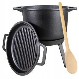 kociolek-zeliwny-garnek-patelnia-3w1-mysliwski-8l-na-ognisko-lyzka-gratis