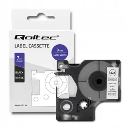 qoltec-tasma-do-dymo-d1-40913-or-9mm-x-7m-or-biala-czarny-nadruk