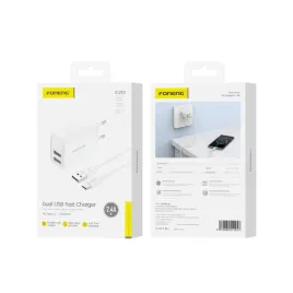 foneng-ladowarka-sieciowa-eu53-2-4a-12w-2xusb-kabel-usb-c-bialy
