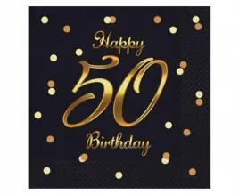 serwetki-bandc-happy-50-birthday-czarne-20szt