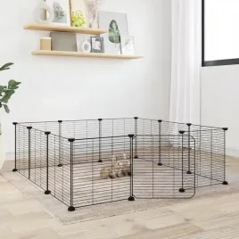 vidaxl-klatka-dla-zwierzat-z-bramka-12-paneli-czarna-35x35-cm-stal