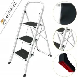 drabina-skladana-biala-waska-3stopniowa-150kg-atest-certyfikat-eu-eplatinum