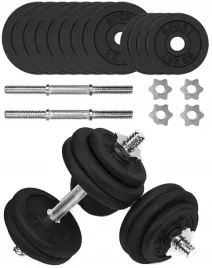 hantle-zeliwne-2x15kg-gryfy-28mm-talerze-obciazenie-regulowane-zestaw-30kg