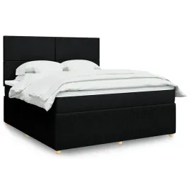 vidaxl-lozko-kontynentalne-z-materacem-czarne-tkanina-180x200-cm