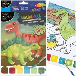 kolorowanka-malowanka-z-farbkami-i-pedzelkiem-dinozaury-10-arkuszy-a5-kidea