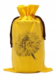 woreczek-ekologiczny-na-1-sloik-900ml-zolty-z-pszczola-na-mniszku