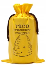 woreczek-ekologiczny-na-1-sloik-900ml-zolty-napis-miod-i-produkty-pszczele