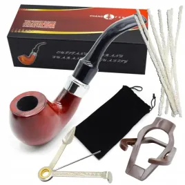 fajka-tradycyjna-drewniana-do-palenia-tytoniu-ubijak-stojak-wyciory-zestaw